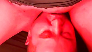 Domination close-up. EvaDeep sits on my face while I greedily eat her