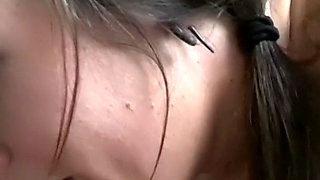Card Game Forfeit - Brunette in Glasses Licks the Loser on the Desk