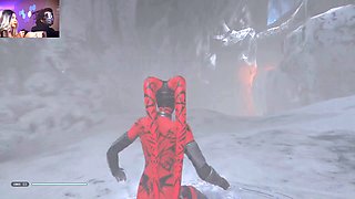 Nude gamer Bonnie Bunny plays Jedi Fallen Order mod in this starlet wars adventure