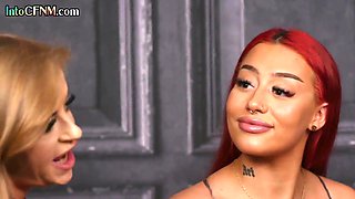 CFNM femdom British ladies blowing penis in group sex COCK SUCKING and HJ