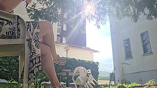 Hot Sun in the Garden Minimal Bikini, Camouflage Sandals and the Desire to Be Looked at