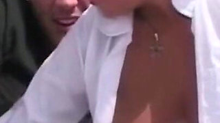 Short Haired Teen Rides Cock Passionately Outdoors