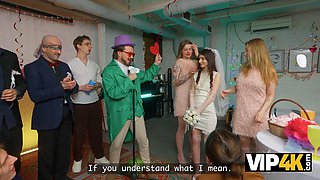 Luna Lynx Pranks Groom Andrew Marshall on His Big-Tits Boob Tease During Steamy Bride-Groom Cer