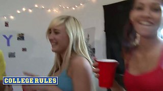 College rules - chesty blond amy and her roommate toss a naughty party, sharing nasty & naughty joy