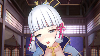 Genshin Impact - Ayaka and Aether Passionate Sex Scene - Sweet Moaning - 3D Hentai Animation
