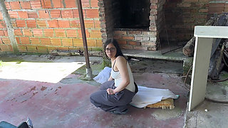 Behind the Neighbor's House with My Slutty Stepbrother, Making Her Do All Sorts of Things-i Hope Nobody Finds Out