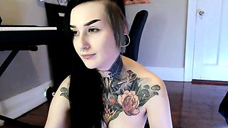 Cute curly brunette solo webcam masturbation
