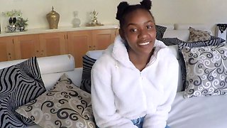 This shy EBONY TEEN student got me ROUGH fucking