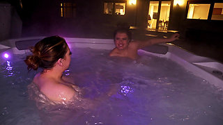 Lesbian Hot Tub Smoking Play
