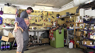 Cute blonde with big ass gets fucked in her hairy pussy