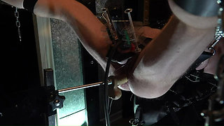 Electro Venus Cock Milking and Machine Fuck in the Leather Sling
