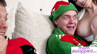 Mrs Claus red velvet exposed breasts