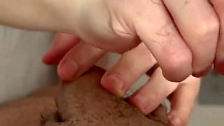 I Shave My Stepdad's Cock in the Shower and Then I Masturbate Him!