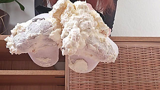 Barefoot Cake Crush - Dutch Girl Squishes a Whole Cake Under Her Bare Feet, Dutch