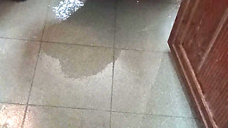 Aunty Showing Bathroom