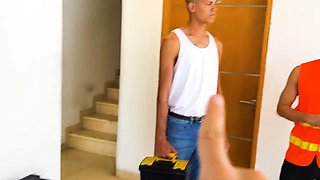Hired Plumber MrGarrison Pounds Lil Timys Blonde MILF Wife Hannah Miller
