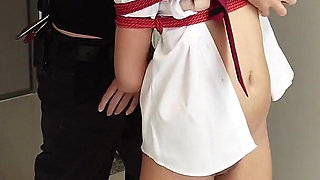 Asian Schoolgirl - Tied up and Suspended and Made to Orgasm