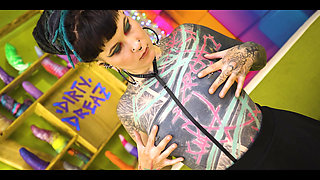 Tattooed Alt Teen Deepthroats & Gets Face Fucked POV by Her Punk BF - Sloppy BJ to Facial Cumshot