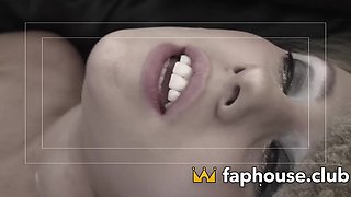 Horny studs with rock hard meatpipes spray torrid cum on babe's pretty face - British XXX porn!