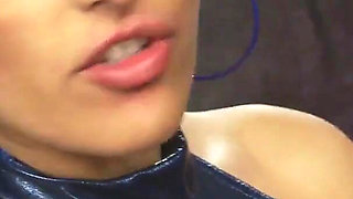 Jasmine slams her huge tits as she takes it in