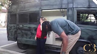 Granny Fuck in City Trailer - Homemade MILF & BBC Bareback with Clarkes & Mya