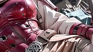 Pink-haired Mech Warrior! Lazy Sensuality in the Wasteland Ruins, Wet Close-ups Against Pure White Backgrounds