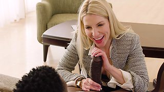 Ashley Fires gets her pussy stuffed with bbc in steamy interracial action.