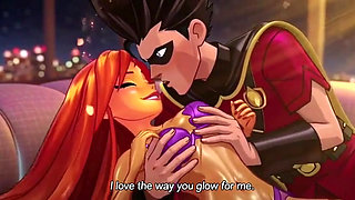 STARFIRE & ROBIN STEAMY PENTHOUSE ROMANCE - Hot 3D Anime Couple