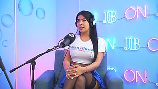 Busty Mayaofi Goes Wild On The Machine and Ends Up Asking For All The Cameramans Cum On Her Face