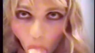 Crossdresser plays with dildo, rides and sucks