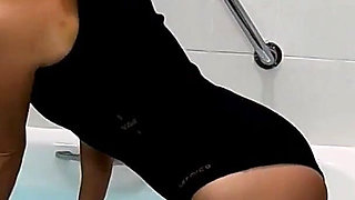 Wet Wetsuit Masturbation in the Bath with Lucy