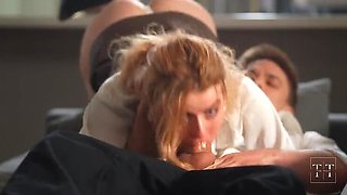 Blonde Teen JaneteSharon Surprise Cum in Mouth Blowjob Before Work - 4K HD Tim Team