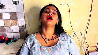 Aunty Was Working in the Kitchen When Her Step Brother Suddenly Arrived, Saw Her and Couldn't Control Himself  He Started