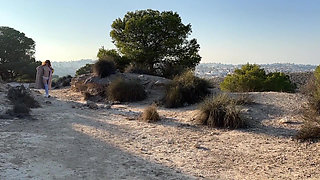 Naked Outdoor Walk with Coat in Mountains!