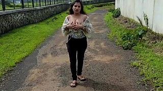 Latest outdoor exposed and tease video
