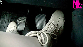 Driving and Pedal Pumping in Suede Soft Flat Boots