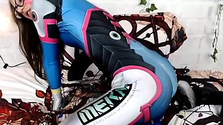 Blonde tight pussy babe solo toy fun in glamour masturbation