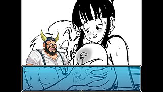Chi-Chi from Dragon Ball Z in a wild anime parody
