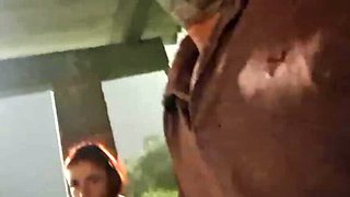Public Handjob At Bus Stop With Girl - Outdoor Masturbation With Ator Zegalinha & Fanny1
