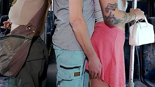 Masturbating a stranger on the bus