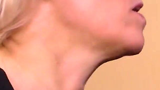 Blonde Babe Fingers Pussy Teases Cock on Sofa