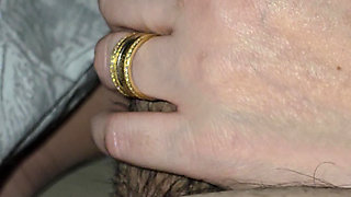Step mom hand slip into step son big dick in erection for a handjob