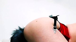 Stacked brunette goes solo toys and masturbation