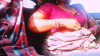 Villege Aunty with Son in Law Car Sex Telugu Dirty Talks.