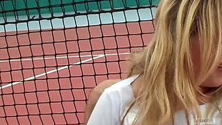 Petite Dara Hot Sex in the Tennis Court