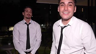 Fat butted girl went for a job interview, but ended up DPed by two italian guys