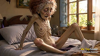 Very Old Widow Masturbates Her Wrinkled Pussy Alone and Craves a Huge Cock