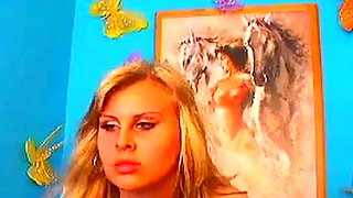 Curvy Blonde MILF's Webcam Striptease