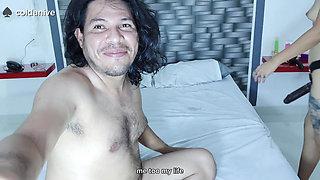 After Giving a Massage I Love to Fuck My Husband in the Ass with a Strapon and Big Cock