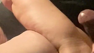 Hot Handy Blonde GILF Worships Black Cock Stroking for Black Seeds in Her Hand and Mouth